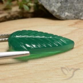 5.43カラットの天然ミディアムグリーン瑪瑙、ファンシー、半透明