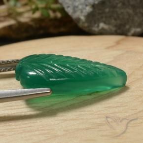 5.30カラットの天然クローバーグリーン瑪瑙、ファンシー、半透明