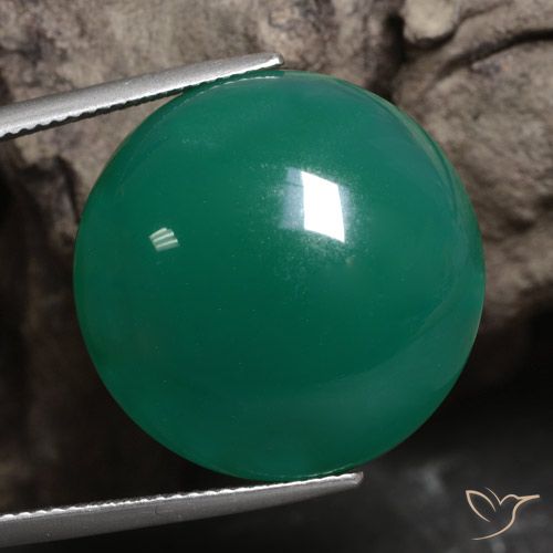 29.91ct 天然 ミディアムグリーン 瑪瑙, ラウンド, 半透明