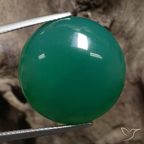 25.57ct 天然 ミディアムグリーン 瑪瑙, ラウンド, 半透明