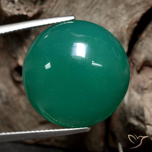 23.89ct 天然 ミディアムグリーン 瑪瑙, ラウンド, 半透明
