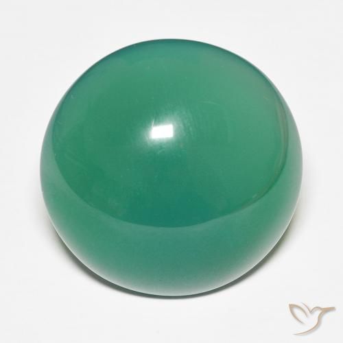 27.70ct 天然 ミディアムグリーン 瑪瑙, ラウンド, 半透明