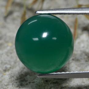 5.66カラットの天然黄色がかった緑アゲート（11.26 mm・ラウンドカット）