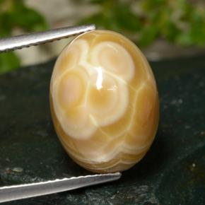 14.86カラットの天然マルチカラー瑪瑙、オーバルカット、オペーク