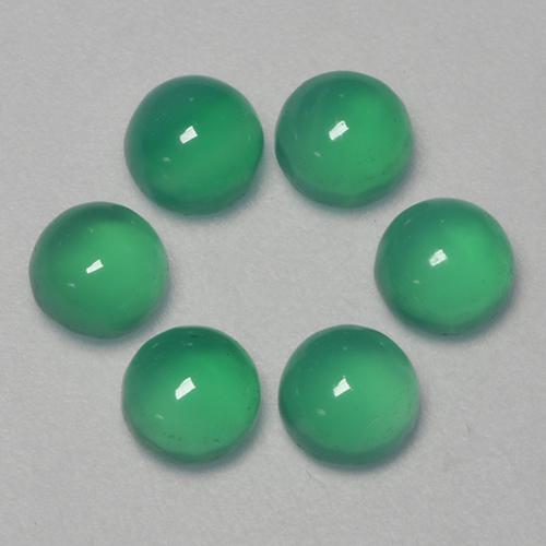 1.87カラットの天然濃いミントグリーンアゲート（4.12 mm・ラウンドカット）