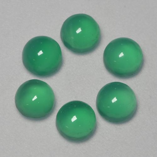 1.87カラットの天然濃いミントグリーンアゲート（4.12 mm・ラウンドカット）