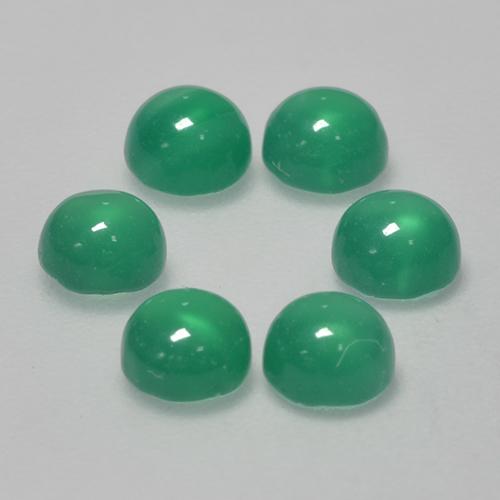 1.87カラットの天然濃いミントグリーンアゲート（4.12 mm・ラウンドカット）