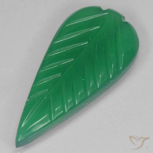 3.36ct 天然 ミディアムグリーン 瑪瑙, ファンシー, 半透明