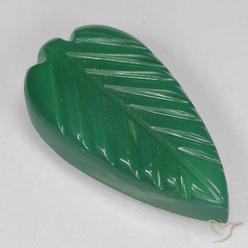 3.98ct 天然 ウォームグリーン 瑪瑙, フラワーカット, 半透明