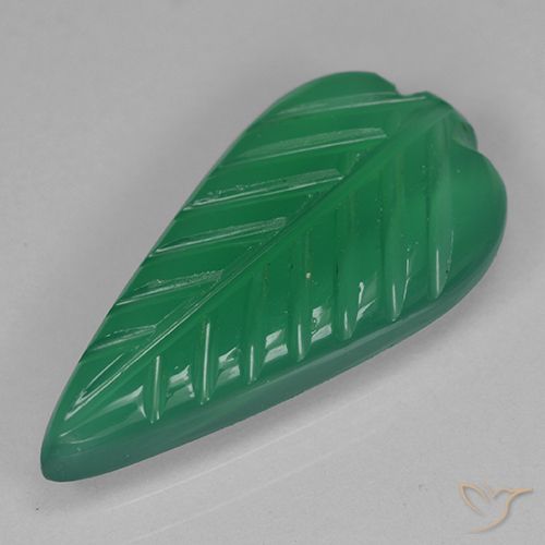 2.80ct 天然 ウォームグリーン 瑪瑙, フラワーカット, 半透明
