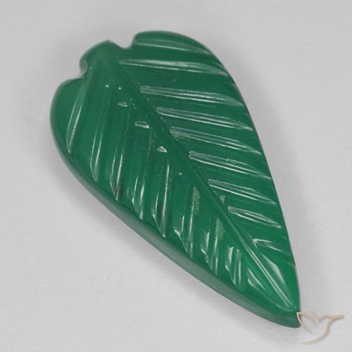 3.00ct 天然 グリーン 瑪瑙, フラワーカット, 半透明