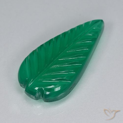 3.51ct 天然 ウォームグリーン 瑪瑙, ファンシー, 半透明