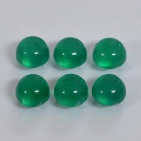 1.92カラットの天然ウォームグリーンアゲート（4.05 mm・ラウンドカット）