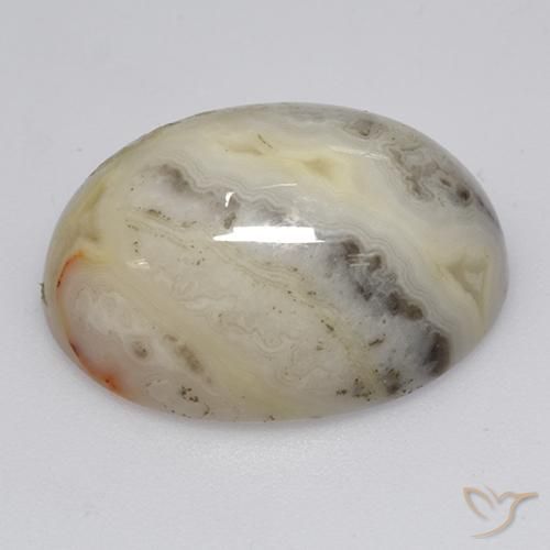 17.95カラットの天然マルチカラーアゲート（19.9x15.1 mm・オーバルカット）
