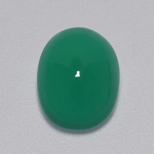 3.39カラットの天然ミディアムグリーンアゲート（11.2×8.4 mm・オーバルカット）
