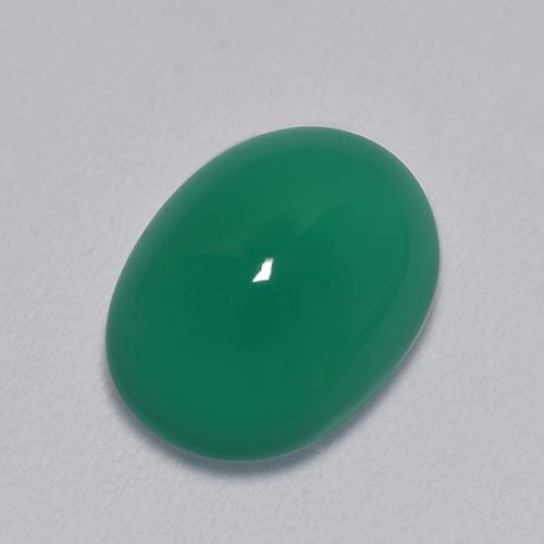 3.39カラットの天然ミディアムグリーンアゲート（11.2×8.4 mm・オーバルカット）