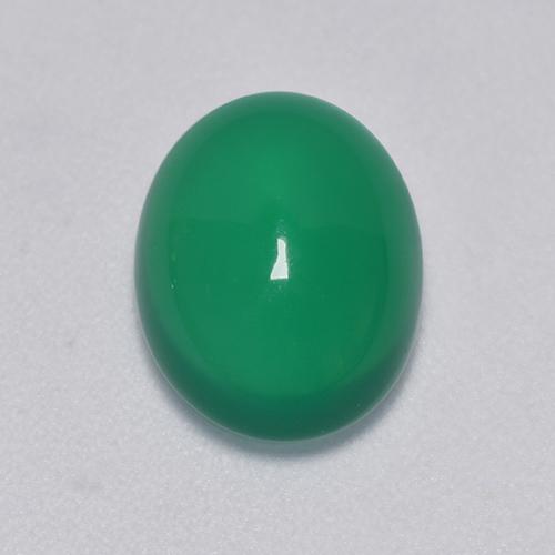 2.81カラットの天然ウォームグリーンアゲート（10.5×8 mm・オーバルカット）