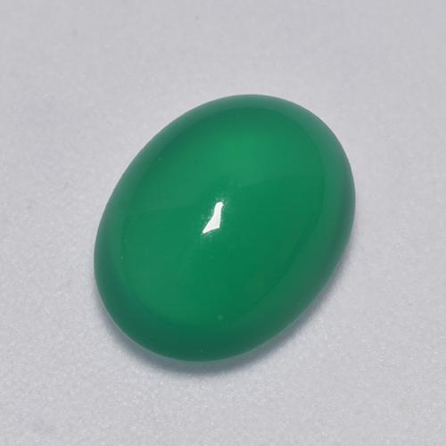 2.81カラットの天然ウォームグリーンアゲート（10.5×8 mm・オーバルカット）
