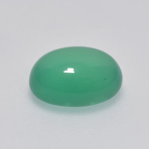 1.30カラットの天然ジェイドグリーンアゲート（8.1×6 mm・オーバルカット）
