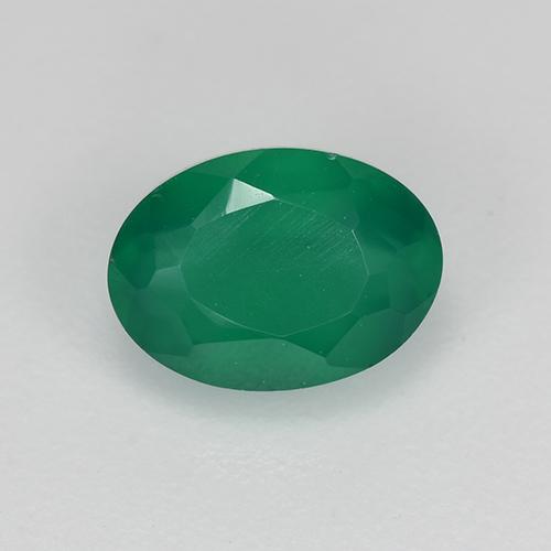 0.98カラットの天然クールグリーンアゲート（7.3×5.3 mm・オーバルカット）