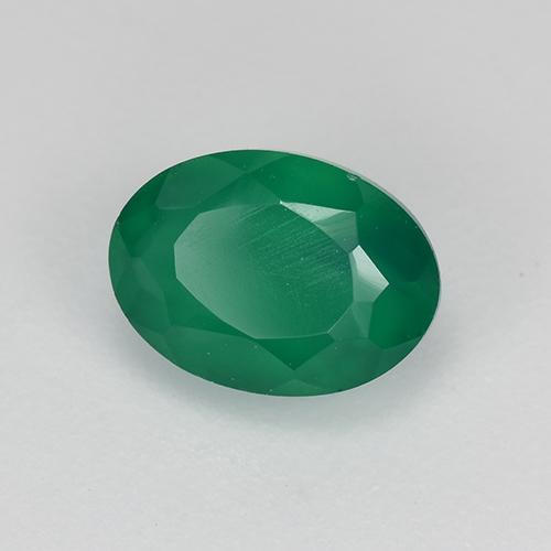 0.98カラットの天然クールグリーンアゲート（7.3×5.3 mm・オーバルカット）