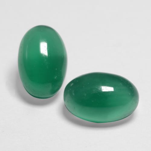 1.10カラットの天然フォレストグリーンアゲート（6.2×4.2 mm・オーバルカット）