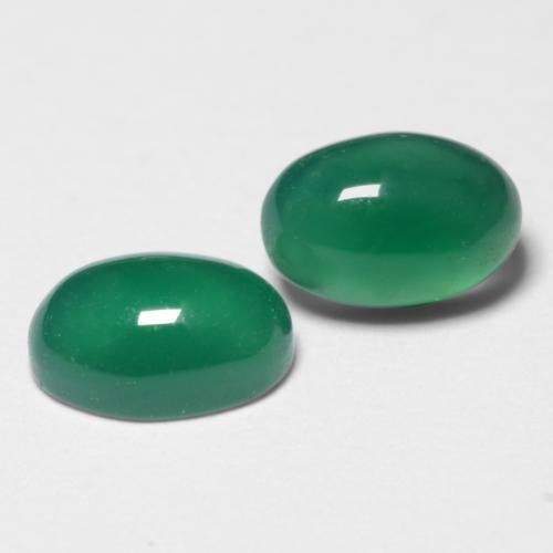 1.10カラットの天然フォレストグリーンアゲート（6.2×4.2 mm・オーバルカット）