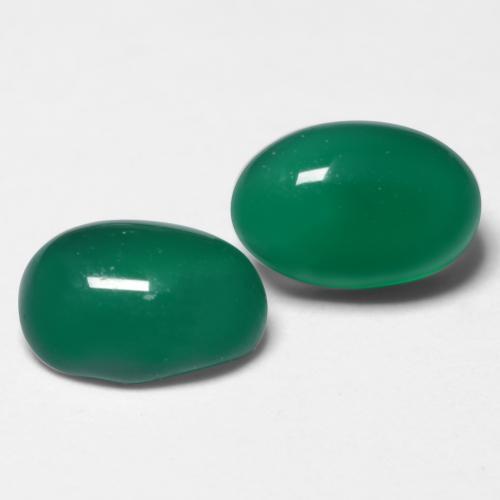 1.29カラットの天然フォレストグリーンアゲート（6.1×4.1 mm・オーバルカット）