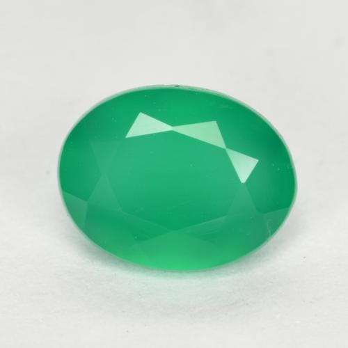 1.15カラットの天然ミディアムグリーンアゲート（7.9×5.9 mm・オーバルカット）