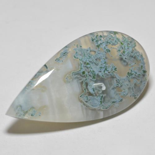 34.74カラットの天然マルチカラーアゲート（39.9×21.2 mm・洋梨の形）