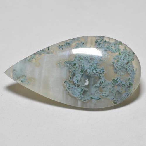 34.74カラットの天然マルチカラーアゲート（39.9×21.2 mm・洋梨の形）
