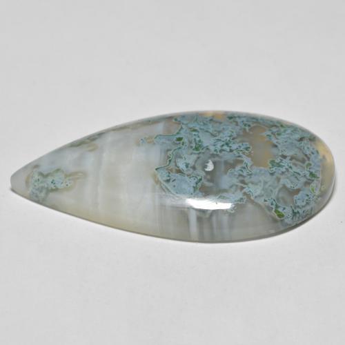 34.74カラットの天然マルチカラーアゲート（39.9×21.2 mm・洋梨の形）