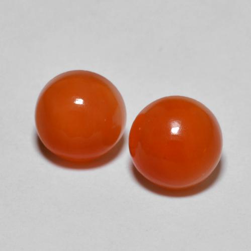 2.90カラットの天然ミディアムオレンジアゲート（6.91 mm・ラウンドカット）
