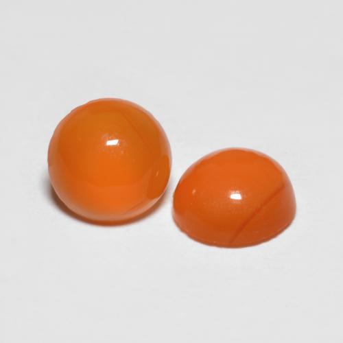 1.51カラットの天然ミディアムオレンジアゲート（6.00 mm・ラウンドカット）