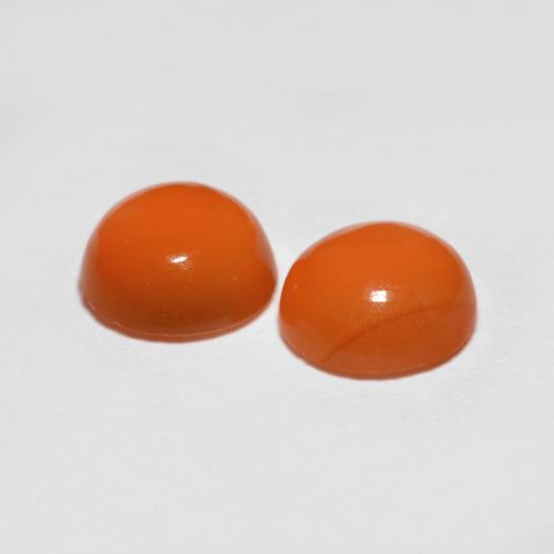 1.51カラットの天然ミディアムオレンジアゲート（6.00 mm・ラウンドカット）