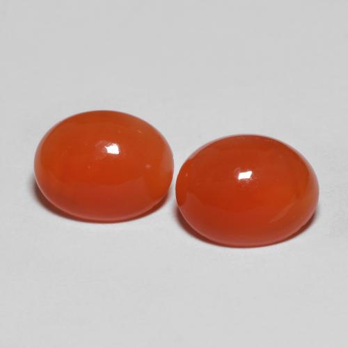 3.47カラットの天然オレンジレッドアゲート（8.9×7.1 mm・オーバルカット）