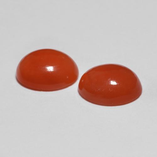 3.47カラットの天然オレンジレッドアゲート（8.9×7.1 mm・オーバルカット）