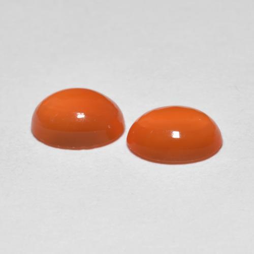 1.41カラットの天然ウォームアプリコットオレンジアゲート（6.7×5.1 mm・オーバルカット）