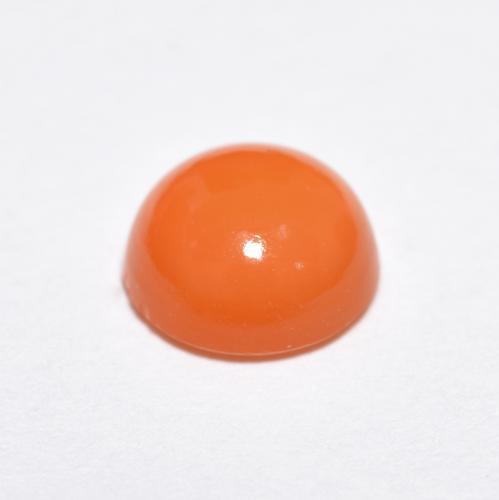 1.16カラットの天然黄色がかったオレンジアゲート（6.81 mm・ラウンドカット）