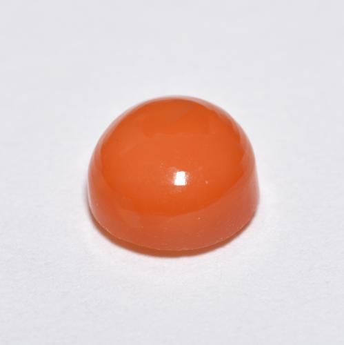1.34カラットの天然ミディアムオレンジアゲート（6.77 mm・ラウンドカット）