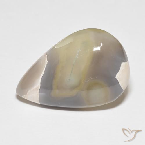 26.97ct 天然 マルチカラーホワイト 瑪瑙, 洋梨の形, オペーク