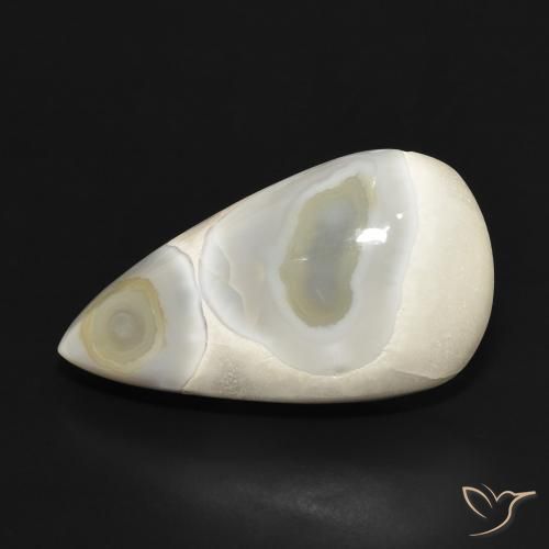 18.68ct 天然 マルチカラーホワイト 瑪瑙, 洋梨の形, オペーク