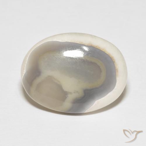13.26ct 天然 マルチカラーホワイト 瑪瑙, 楕円形, オペーク