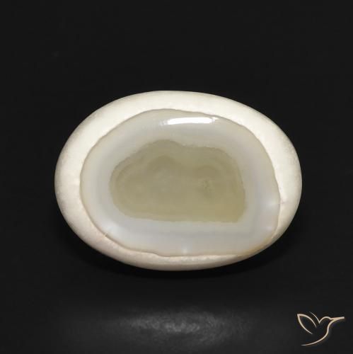 8.72ct 天然 マルチカラーホワイト 瑪瑙, 楕円形, オペーク