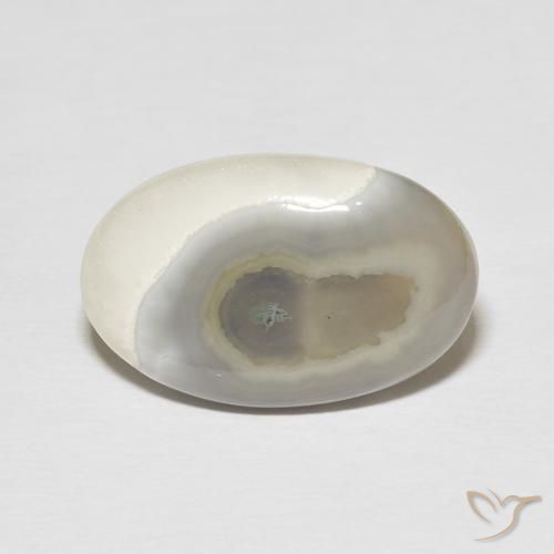 11.57ct 天然 White Cream 瑪瑙, 楕円形, オペーク