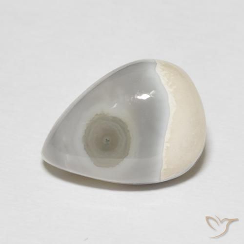 8.53ct 天然 ウォームホワイト 瑪瑙, 洋梨の形, オペーク