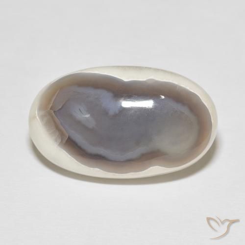 22.38ct 天然 マルチカラーホワイト 瑪瑙, 楕円形, オペーク