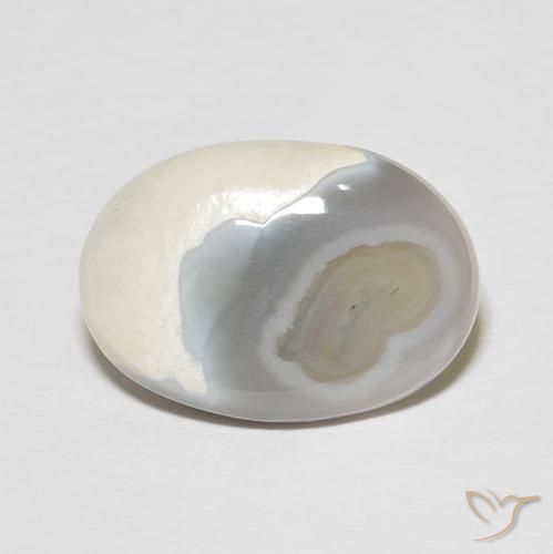 8.92ct 天然 マルチカラーホワイト 瑪瑙, 楕円形, オペーク