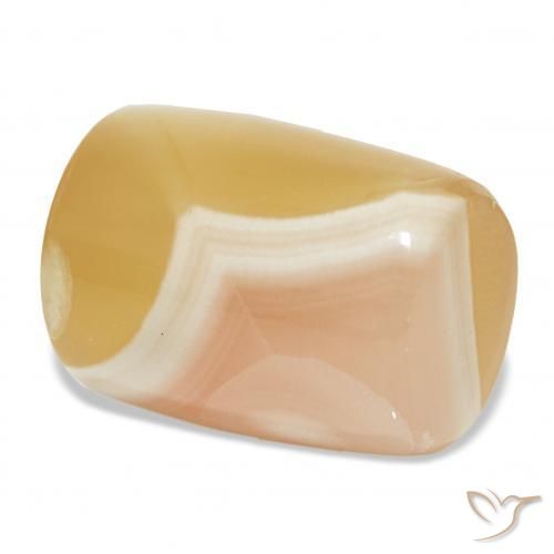 34.80カラットの天然マルチカラー瑪瑙、ファンシーシェイプ、半透明