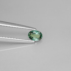 0.23カラットの天然グリーン/レッドアレキサンドライト（4.5×3.2 mm・オーバルカット）